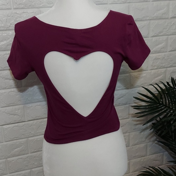 Pink Victoria's Secret Heart Back Crop Tee Small - Picture 3 of 11